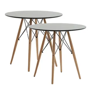 New Design Home Furniture MDF Solid Wood Classic Dinner House Round Rotating Dining Table