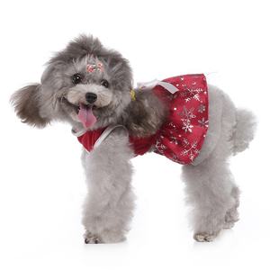 ชุดวาเลนไทน์สำหรับสุนัข-สีแดง 'สวีท ลิล วาเลนไทน์' ชุดวันหยุดลายเกล็ดหิมะ โพลีเอสเตอร์ ชุดน่ารักสำหรับสุนัข - Product Image 5