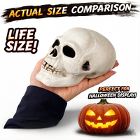 Nouvelles décorations réutilisables en PVC en forme de tête de squelette d'horreur pour Halloween 2026, idéales pour les fêtes, festivals, remises de diplômes et Thanksgiving
