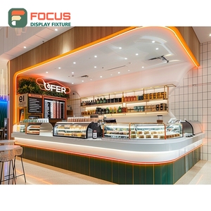 Mostrador de Servicio de Café Premium, Estante para Pastelería, Mostrador de Cafetería Blanco Mate - Product Image 4