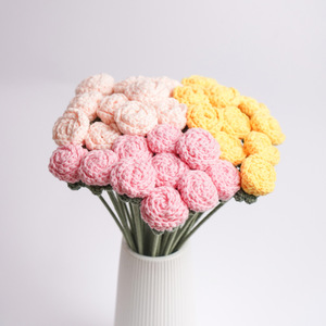 Bouquet de roses tricotées à la main en fil de laine, roses à plusieurs têtes, roses bulles, cadeau pour la Saint-Valentin, cadeau d'anniversaire - Product Image 1