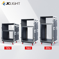 Flight Rack 12U/16U/20U en aluminium antichoc pour amplificateurs et équipement de studio, avec tiroir pour table de mixage DJ