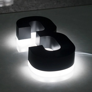 Stainless Steel Backlit 3D <b>LED</b> Metal House <b>Numbers</b> Sign Board - Product Image 6