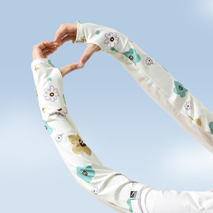<span class=keywords><strong>Fiori</strong></span> di moda sole proteggere le donne personalizzate anti-uv ciclismo all'aperto raffreddamento ghiaccio maniche del <span class=keywords><strong>braccio</strong></span> di seta - Product Image 2
