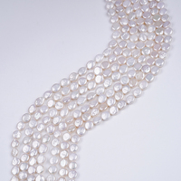 Perles naturelles en gros 9-10mm Perles d'eau douce de forme ronde blanches