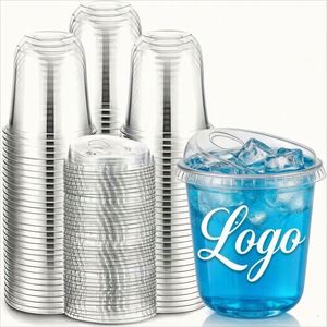Wholesale Custom 89mm U-Shape <b>PET</b> Cups 360ml 700ml Thick Wall Eco-Friendly Disposable Clear Cold Drink for Coffee Matcha Food - Product Image 1