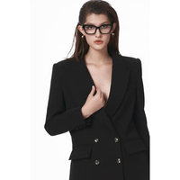 Blazer pour femme, 2 poches, tissé, respirant, tissu de luxe de haute qualité, sur mesure, Enzo & Leo, grossiste au Vietnam