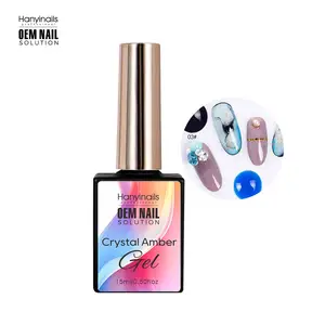 Esmalte de unhas UV Gel de marca própria personalizado brilhante vidro âmbar translúcido gelatinoso cristal de sílica Gel Polonês