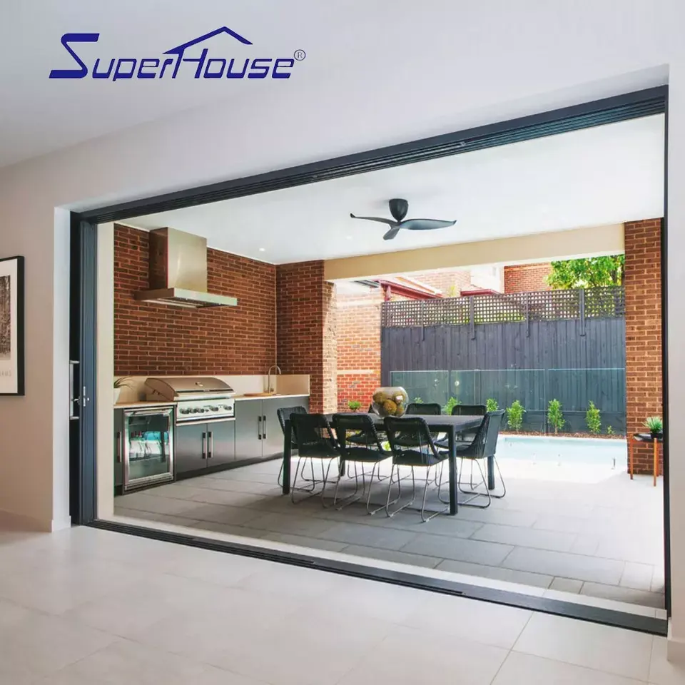 Picture Superhouse Custom Size Panoramic Window Floor to Ceiling Fixed Glass Window Aluminum Customized Sliding Glass Door Price