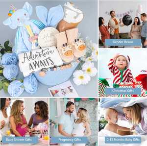 Canasta de Regalo para Bebés Recién Nacidos 2025, Canasta de Regalo Única para Bebés Niños, Regalos para Revelación de Género, Venta al Por Mayor - Product Image 4