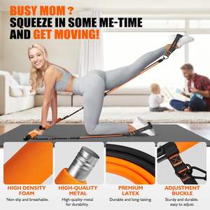 Kit de Barra de Pilates Portátil con Bandas de Resistencia, Barra de Ejercicio para Gimnasio y Yoga, Barra de Pilates Ajustable de 3 Secciones - Product Image 3