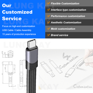 LUNG KAY สาย USB C แบบสั้นถึง Type-C 5 นิ้ว 240W PD 40Gbps USB 3.1 Type C FPC สายชาร์จเร็วสำหรับ<span class=keywords><strong>พา</strong></span><span class=keywords><strong>ว</strong></span><span class=keywords><strong>เวอร์</strong></span><span class=keywords><strong>แบงค์</strong></span>โทรศัพท์มือถือ - Product Image 4