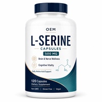 Capsules d'acide aminé L-Sérine pour le bien-être cognitif, soutien cérébral et nerveux, usage quotidien, végétalien, sans gluten, sans OGM, ligne de production en marque blanche