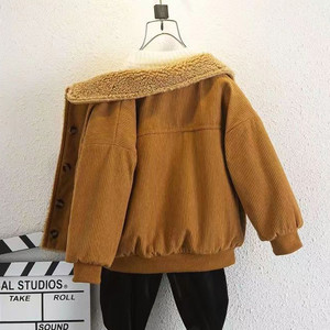 Veste en velours côtelé personnalisée avec logo pour enfants, doublée polaire, chaude, épaisse, pour l'automne et l'hiver, pour garçons et filles - Product Image 3