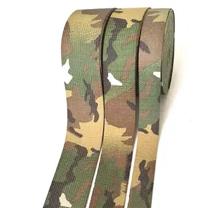 מפעל מותאם אישית Camo חם העברת הדפסי פסים חגורה אלסטית חגורת