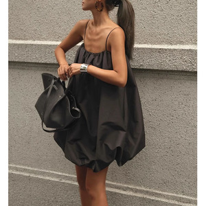 2025 été français élégant noir lâche fronde robe pour femmes - Product Image 3