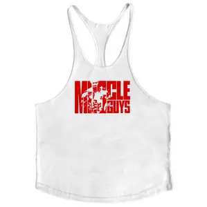 Custom Logo Summer Men's Pure Cotton Loose Printed Student Sports Hurdle Bottoming Cotton Sweat-absorbing Vest