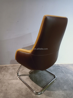 Chaise de bureau moderne en cuir à dossier moyen pour visiteurs et cadres