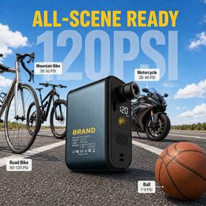 Pompe à vélo électrique ultra-compacte 150 PSI, <span class=keywords><strong>compresseur</strong></span> sans fil rechargeable avec capteur d'arrêt automatique LED <span class=keywords><strong>pour</strong></span> vélos de route, <span class=keywords><strong>VTT</strong></span> et vélos électriques - Product Image 5