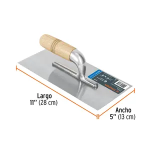 Espátula BOX 6 de 11' con borde recto, 6 remaches, mango de madera, TRUPER - Product Image 3