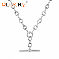 Collier Pendentif Chaîne à Maillons Ovales Épais Minimaliste Plaqué Or 18 carats en Acier Inoxydable Étanche LUCKYJIU