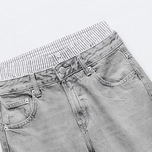 Prix d'usine en gros OEM Personnalisé Jean homme taille basse coupe boxer jambe large délavé effet vieilli - Product Image 4