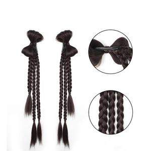 <span class=keywords><strong>Trenzas</strong></span> de pelo falso para mujer, nudo de mariposa atado largo, cola doble, picante, fresco, dulce chica, trenza torcida, Bóxer, trenza larga - Product Image 4