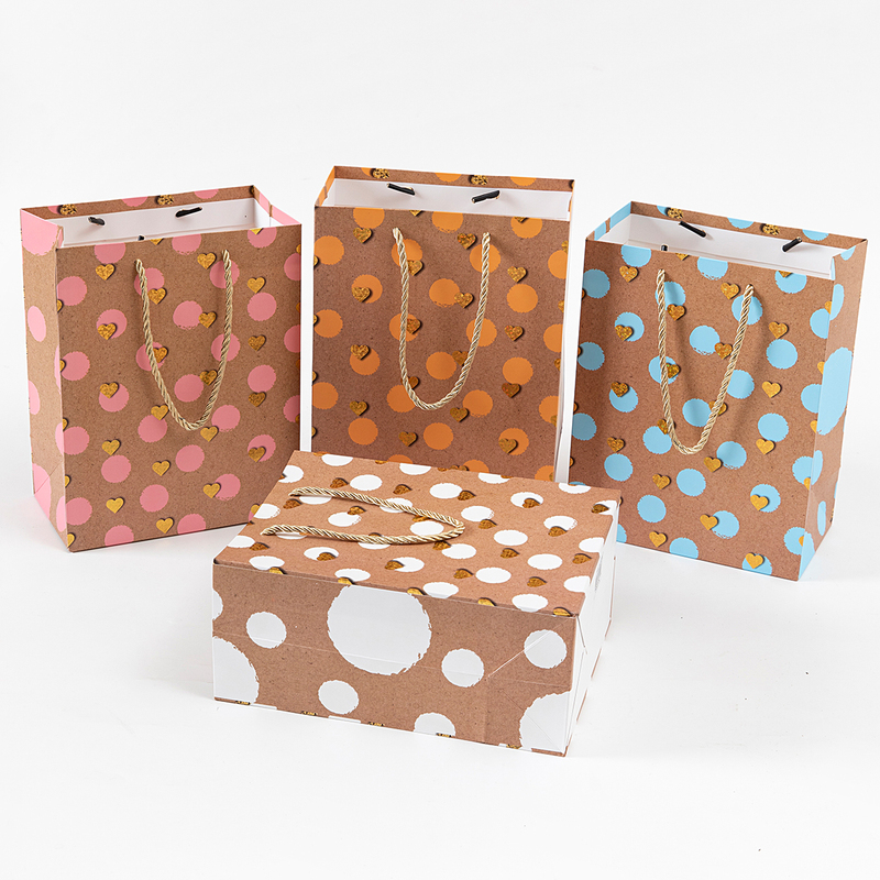 Dot Heart Coated Kraft Paper Gift