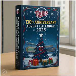 Calendario de Adviento de Plástico del 130 Aniversario de los Minnesota Twins - Caja Sorpresa con Adornos Navideños Festivos a Escala 1/12 para Fanáticos - Product Image 1