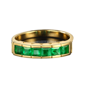 Classic Yellow Gold Emerald Bezel Setting Gemstone Wedding <b>Rings</b> Set for <b>Couple</b> Engagement Anniversary Party Gift - Product Image 1