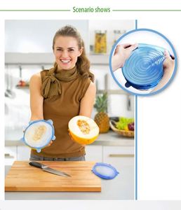Flexible Silicone Lids <b>Food</b> Wrap Apply to All Kinds of <b>Food</b> Storage <b>Container</b> - Product Image 6
