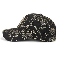 Casquette de baseball unisexe respirante et tendance en coton et polyester à 6 panneaux avec broderie machine et boucle métallique, imprimé graffiti