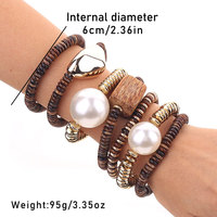 Ensemble de bracelets bohèmes en perles acryliques, 7 pièces, tendance, empilables, élastiques, style rétro, accessoires à la mode pour femmes