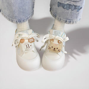 Cute Cartoon Niche Ugly cute Chunky toe White Chunky Sneakers New Women's <b>Autumn</b> Daily Versatile Thick soled Casual Sneakers - Product Image 1