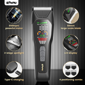 Tondeuse à cheveux professionnelle, lame large de 50 mm, moteur puissant de 6500 tr/min, tondeuse électrique sans fil rechargeable pour hommes - Product Image 5