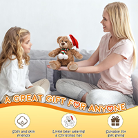 Peluches d'ours en peluche rembourrées avec un cœur rouge, jouets en peluche douce