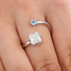 Anillos de moda de oro blanco macizo de 18K, 14K, 10K personalizados con diamantes cultivados en laboratorio D VVS, anillos de boda hechos a mano, juego para parejas, uso diario. - Product Image 3