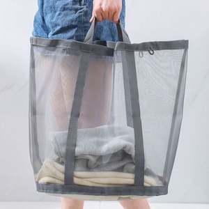 Modern Nylon <b>Laundry</b> Basket Foldable Wall Hanging Mesh <b>Laundry</b> <b>Washing</b> <b>Bag</b> - Product Image 2