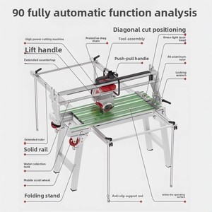 Máquina cortadora de azulejos de cerámica Cuchillo de empuje láser de 45 grados Escritorio OEM Personalizable Azulejo de piso alimentado por batería de litio - Product Image 3