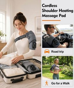 Cinturón de Masaje Inalámbrico con Control Remoto, Calor y Vibración para Aliviar el Dolor de Hombro, Masajeador de Hombro Recargable con Calor - Product Image 3