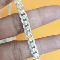 Chaîne cubaine Miami large polie en argent sterling 925 de 6,6 mm, en gros, par rouleau, pour la fabrication de colliers lourds pour hommes