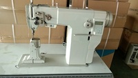 Machine à coudre industrielle à point droit à triple alimentation QS-810BT, à bras long, à crochet large, robuste, pour chapeaux