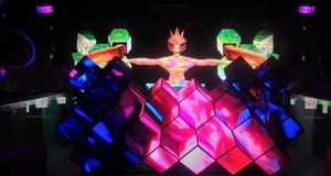 Trong nhà 3D Video DJ Booth Màn hình <span class=keywords><strong>LED</strong></span> cho các sự kiện kỹ thuật số cong <span class=keywords><strong>LED</strong></span> DJ Booth bảng mặt tiền hiển thị - Product Image 4