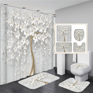 <span class=keywords><strong>Rideau</strong></span> <span class=keywords><strong>de</strong></span> <span class=keywords><strong>Douche</strong></span> Style 3D Élégant avec Motif Bouquet <span class=keywords><strong>de</strong></span> Fleurs Blanches Fantastiques, <span class=keywords><strong>Ensemble</strong></span> <span class=keywords><strong>Tapis</strong></span> <span class=keywords><strong>de</strong></span> Bain <span class=keywords><strong>et</strong></span> Décoration Florale pour la Maison - Product Image 1