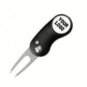 Herramienta de Reparación de Divots de Aluminio con Logotipo, Herramienta Tipo Navaja con Marcador de Pelota de Golf Desmontable, Regalos Promocionales Personalizados - Product Image 1