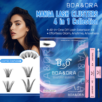 Clusters de cils réutilisables de style manga, tailles variées, marque privée, pour commandes avec logo personnalisé