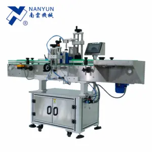 NY-822B Full Automatic Label Applicator/Double Side Labeler Machine For Wine Vial Round Plastic Bottle Jar Can Tin Labelling