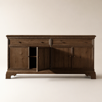 Buffet de luxe en bois massif, armoire architecturale à 4 portes avec tiroirs pour hôtel, villa, salon