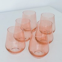 Set dari 6 LSA warna internasional anggur tanpa batang gelas anggur Set 6 multiwarna kaca anggur