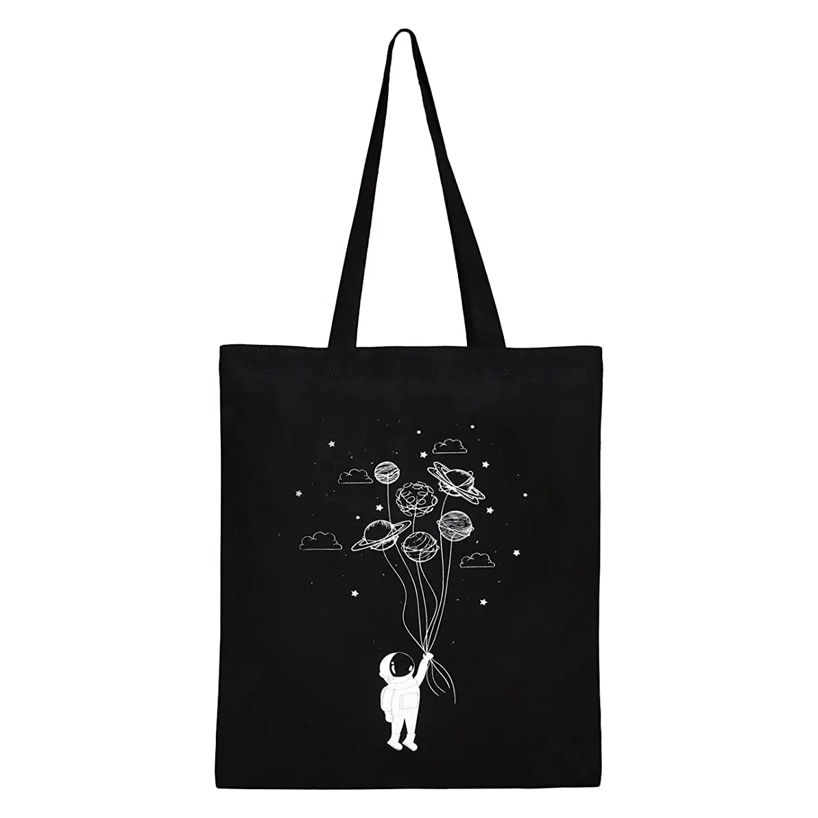 Astronaut Style Custom Pattern Canvas Tote Bag Aesthetic Tote Bags For Women/Men/Kids Reusable Shopping Bag Beach Bag